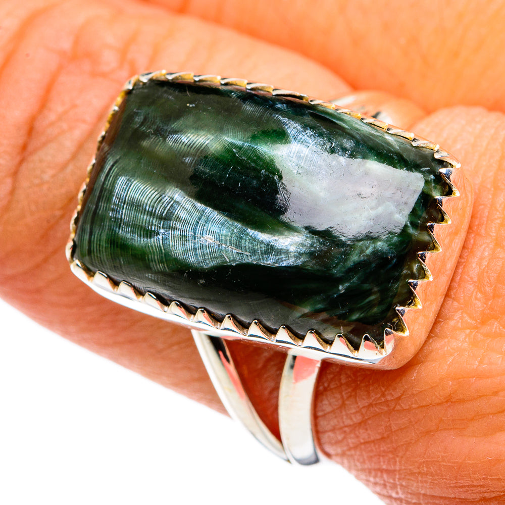 Seraphinite Rings handcrafted by Ana Silver Co - RING79857
