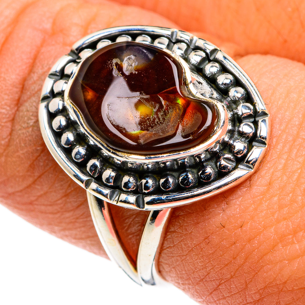 Mexican Fire Agate Rings handcrafted by Ana Silver Co - RING79861