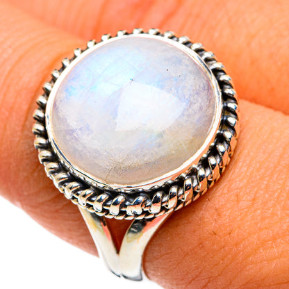 Rainbow Moonstone Rings handcrafted by Ana Silver Co - RING79876