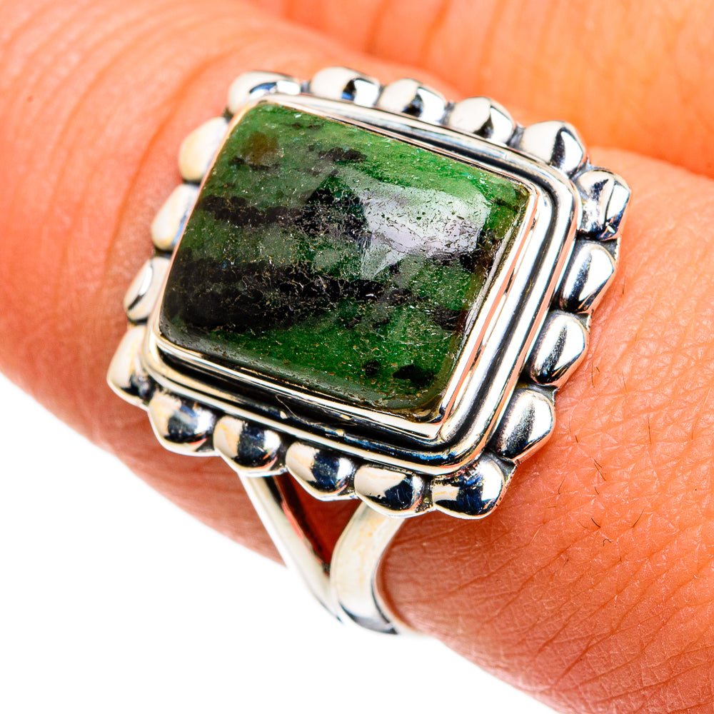 Ruby Zoisite Rings handcrafted by Ana Silver Co - RING79889
