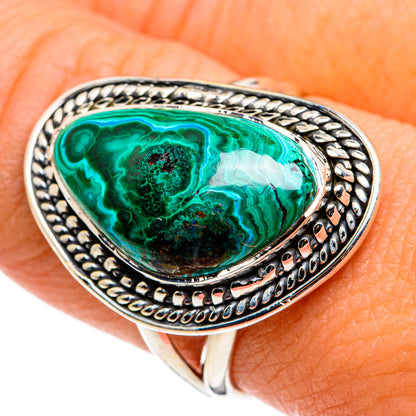 Malachite In Chrysocolla Rings handcrafted by Ana Silver Co - RING79917
