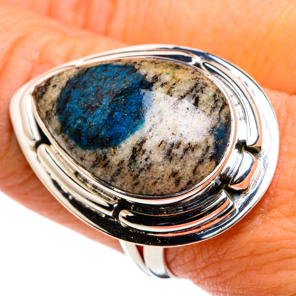 K2 Blue Azurite Rings handcrafted by Ana Silver Co - RING79926