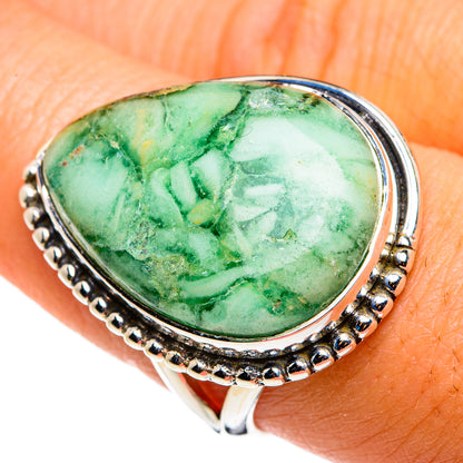 African Green Opal Rings handcrafted by Ana Silver Co - RING79966