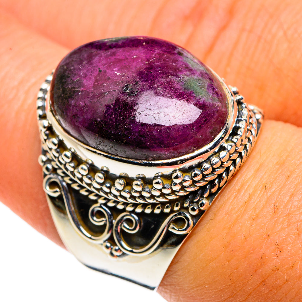 Ruby Zoisite Rings handcrafted by Ana Silver Co - RING79973