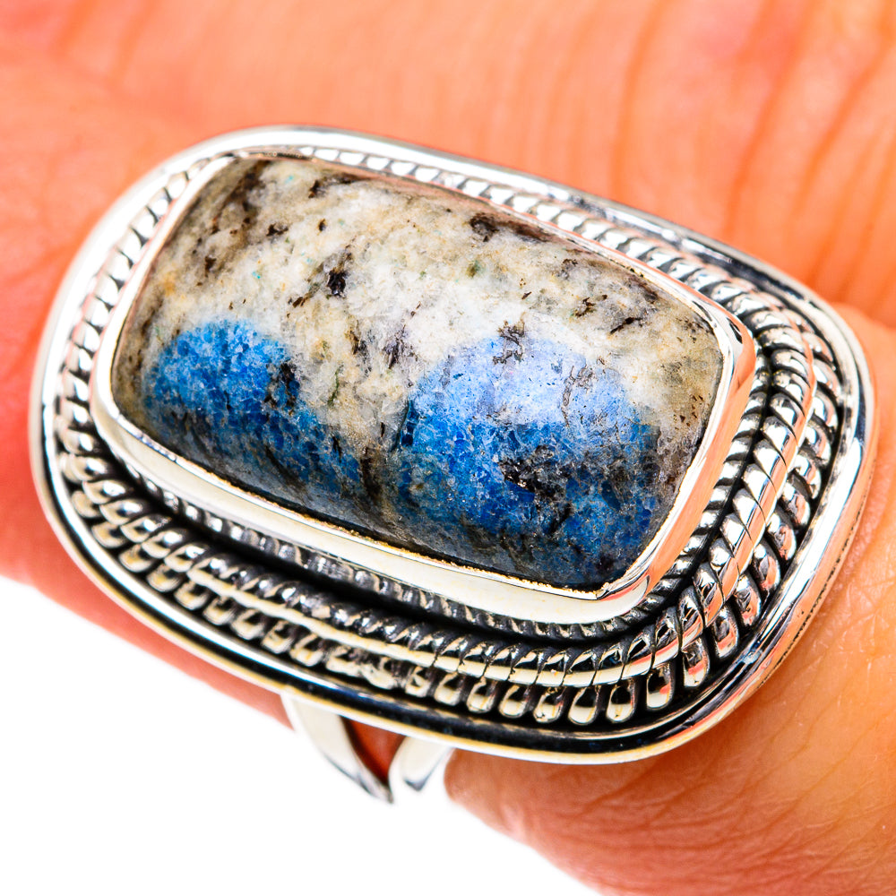 K2 Blue Azurite Rings handcrafted by Ana Silver Co - RING79974