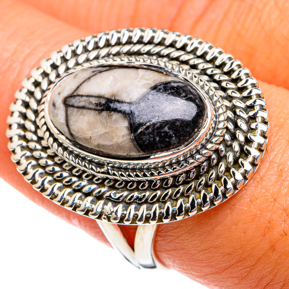 Orthoceras Fossil Rings handcrafted by Ana Silver Co - RING80000