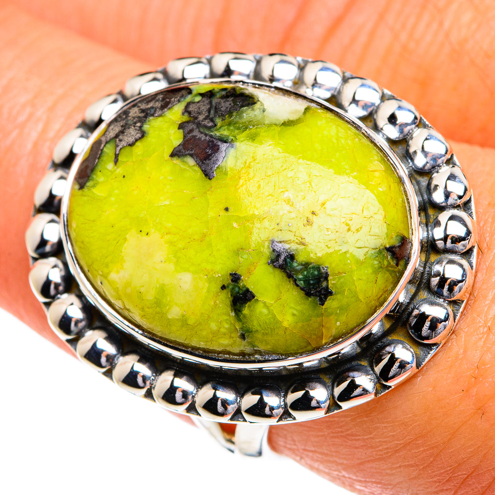 African Green Opal Rings handcrafted by Ana Silver Co - RING80008