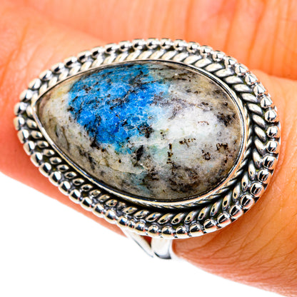 K2 Blue Azurite Rings handcrafted by Ana Silver Co - RING80011