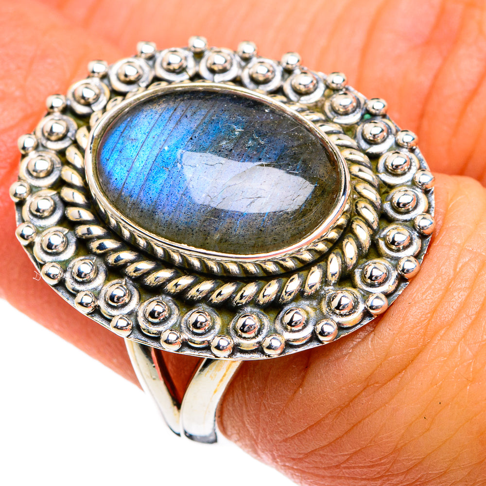 Labradorite Rings handcrafted by Ana Silver Co - RING80015