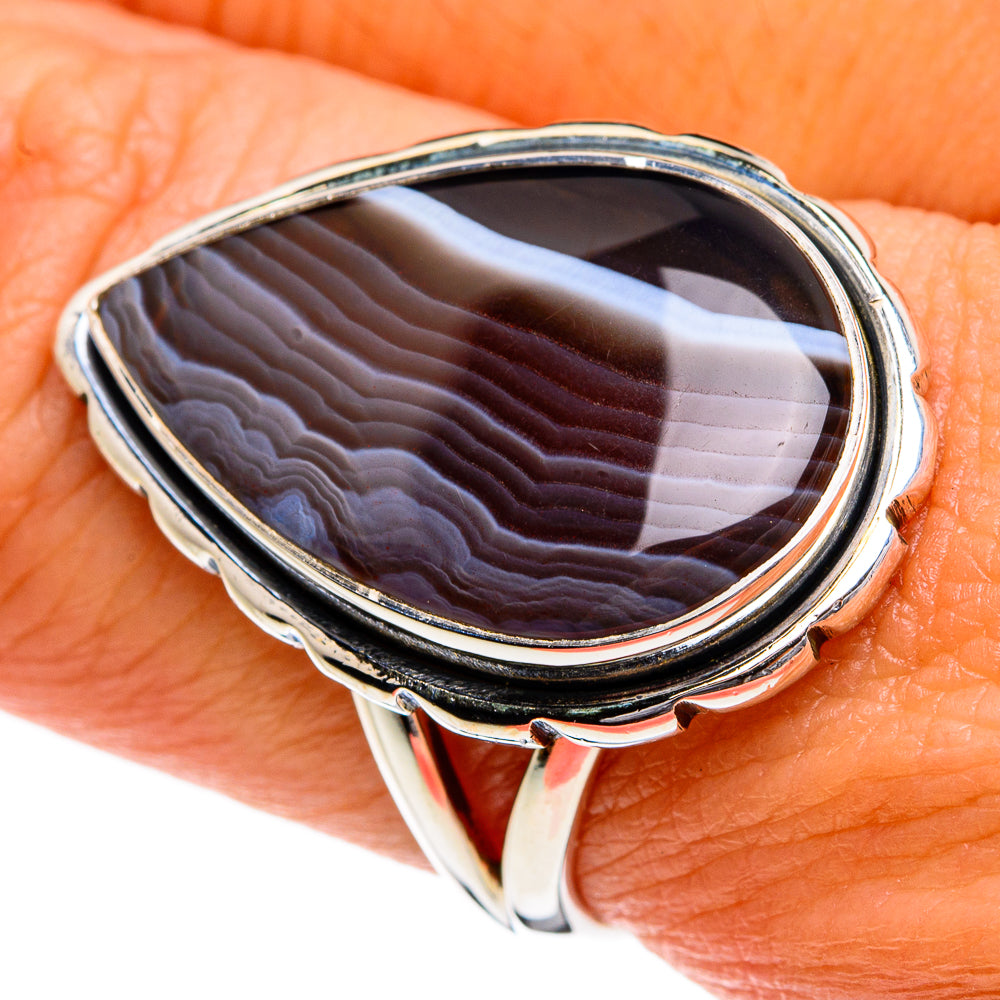 Botswana Agate Rings handcrafted by Ana Silver Co - RING80023
