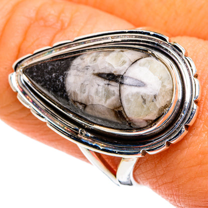 Orthoceras Fossil Rings handcrafted by Ana Silver Co - RING80032