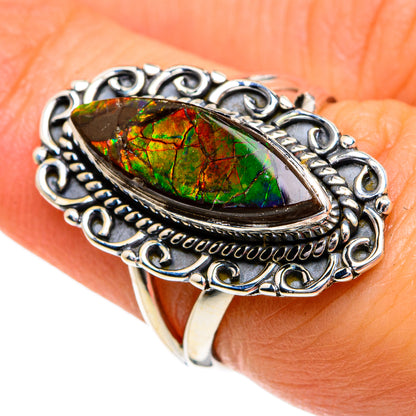 Ammolite Rings handcrafted by Ana Silver Co - RING80038