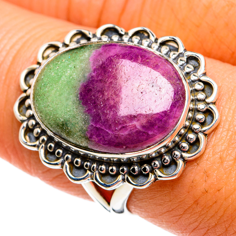 Ruby Zoisite Rings handcrafted by Ana Silver Co - RING80039