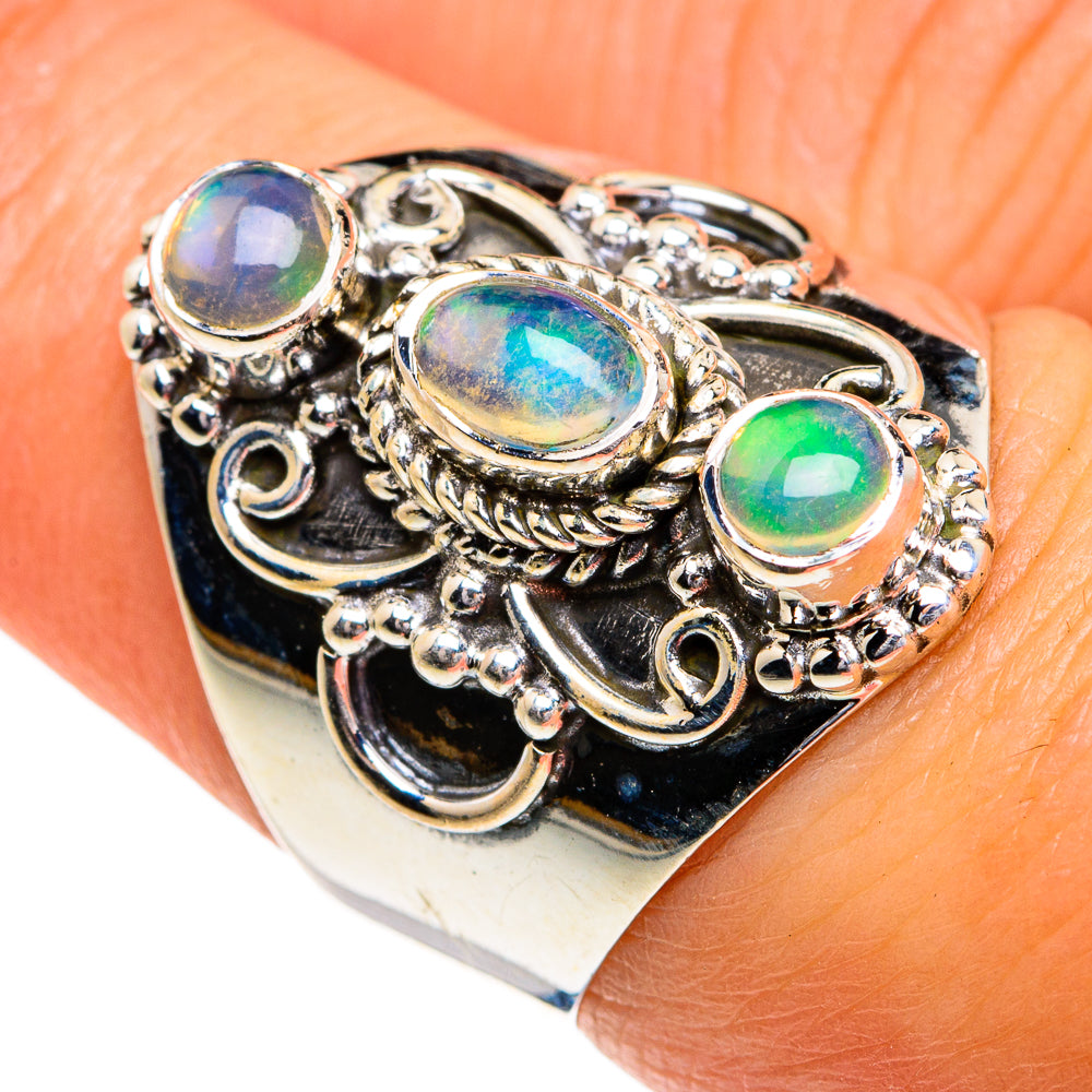 Ethiopian Opal Rings handcrafted by Ana Silver Co - RING80040