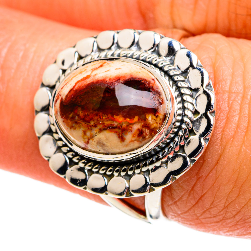 Mexican Fire Opal Rings handcrafted by Ana Silver Co - RING80041