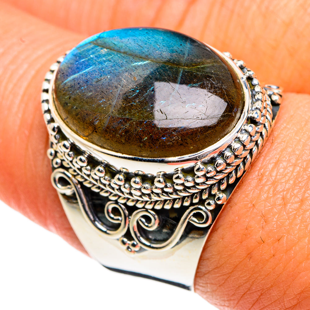 Labradorite Rings handcrafted by Ana Silver Co - RING80042