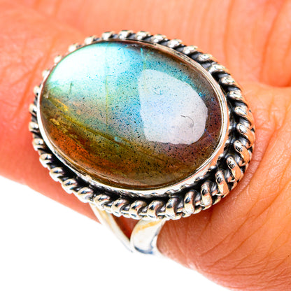 Labradorite Rings handcrafted by Ana Silver Co - RING80049