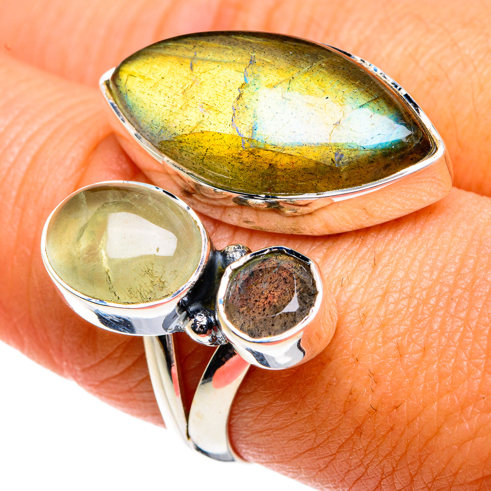 Labradorite Rings handcrafted by Ana Silver Co - RING80051