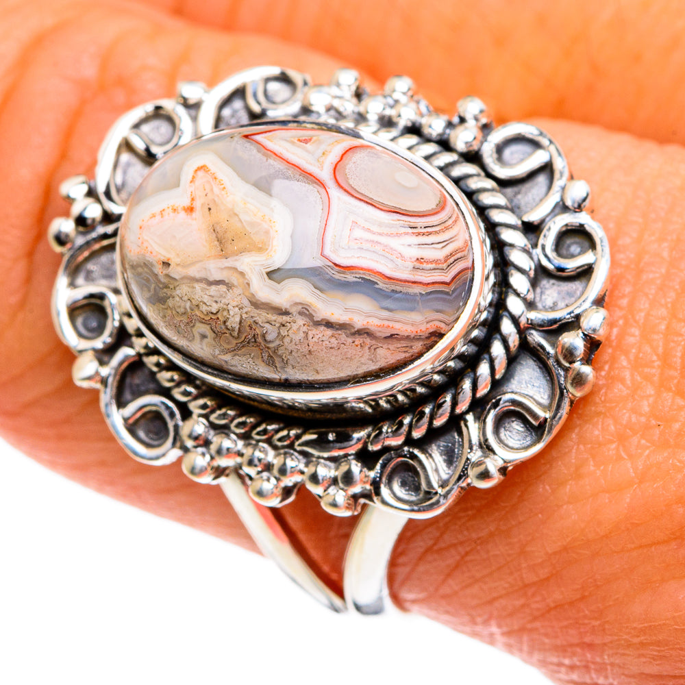 Laguna Lace Agate Rings handcrafted by Ana Silver Co - RING80054