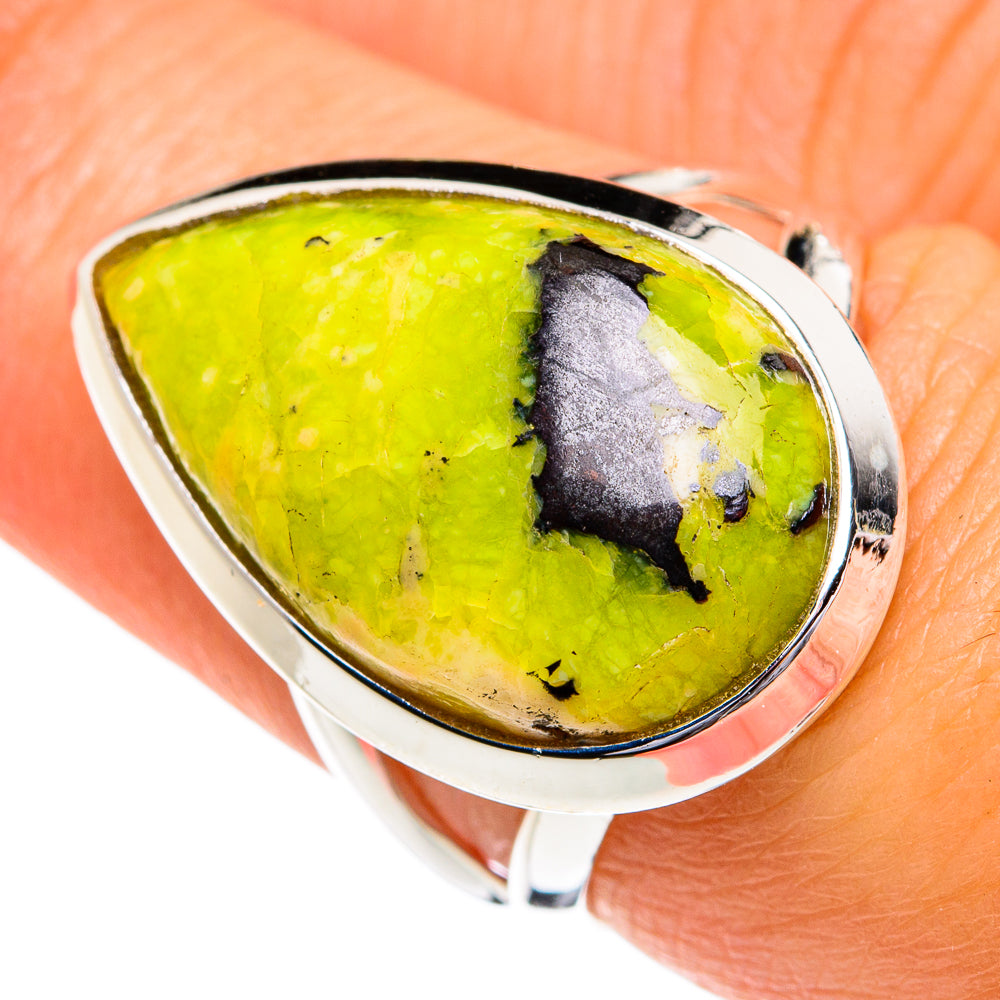 African Green Opal Rings handcrafted by Ana Silver Co - RING80073