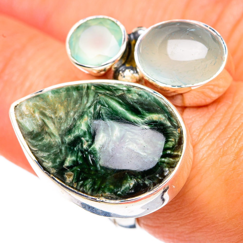 Seraphinite Rings handcrafted by Ana Silver Co - RING80082