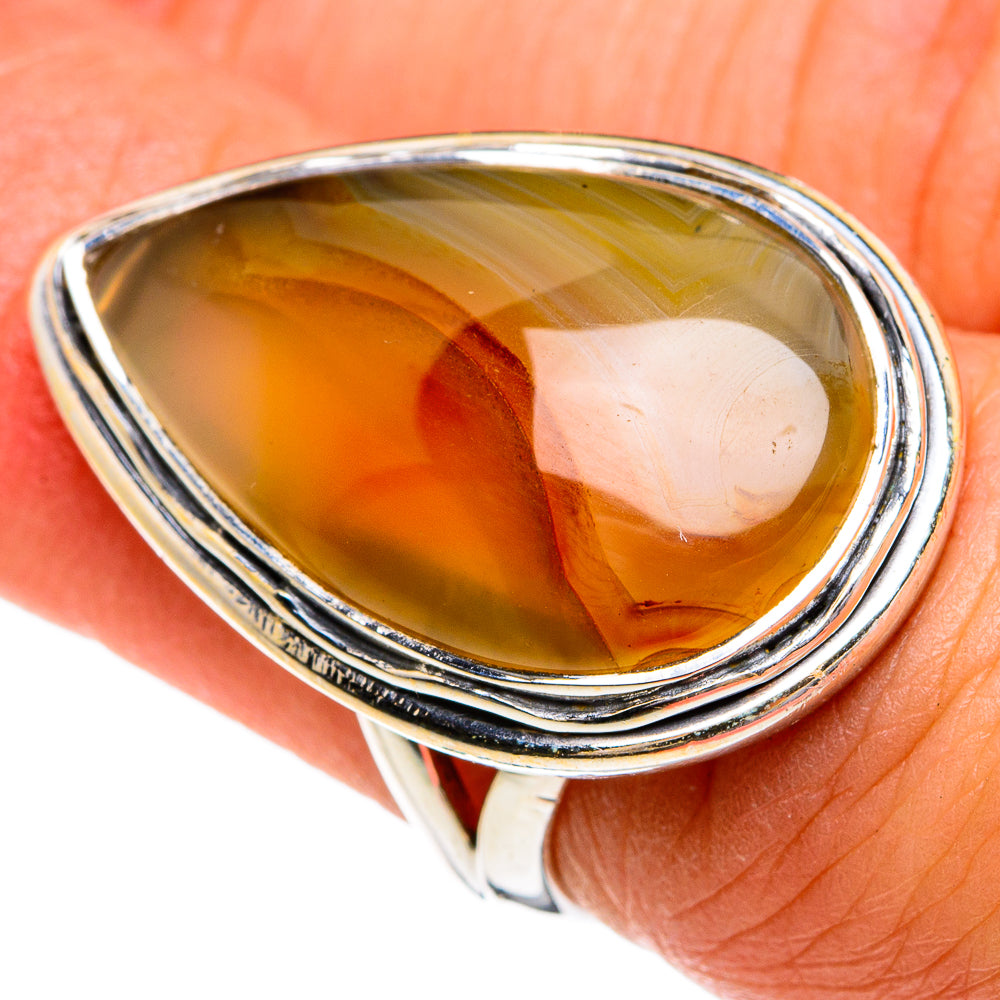Botswana Agate Rings handcrafted by Ana Silver Co - RING80087