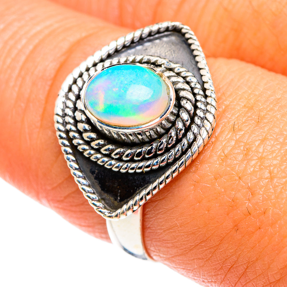 Ethiopian Opal Rings handcrafted by Ana Silver Co - RING80105
