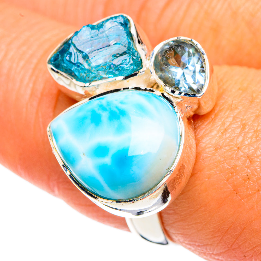 Larimar Rings handcrafted by Ana Silver Co - RING80111