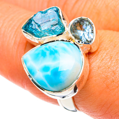 Larimar Rings handcrafted by Ana Silver Co - RING80111