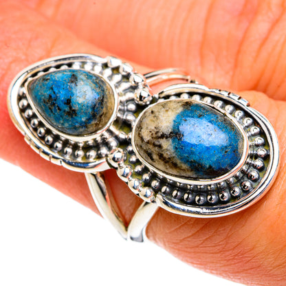 K2 Blue Azurite Rings handcrafted by Ana Silver Co - RING80112