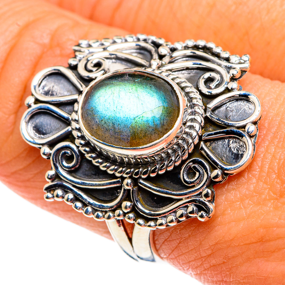 Labradorite Rings handcrafted by Ana Silver Co - RING80115
