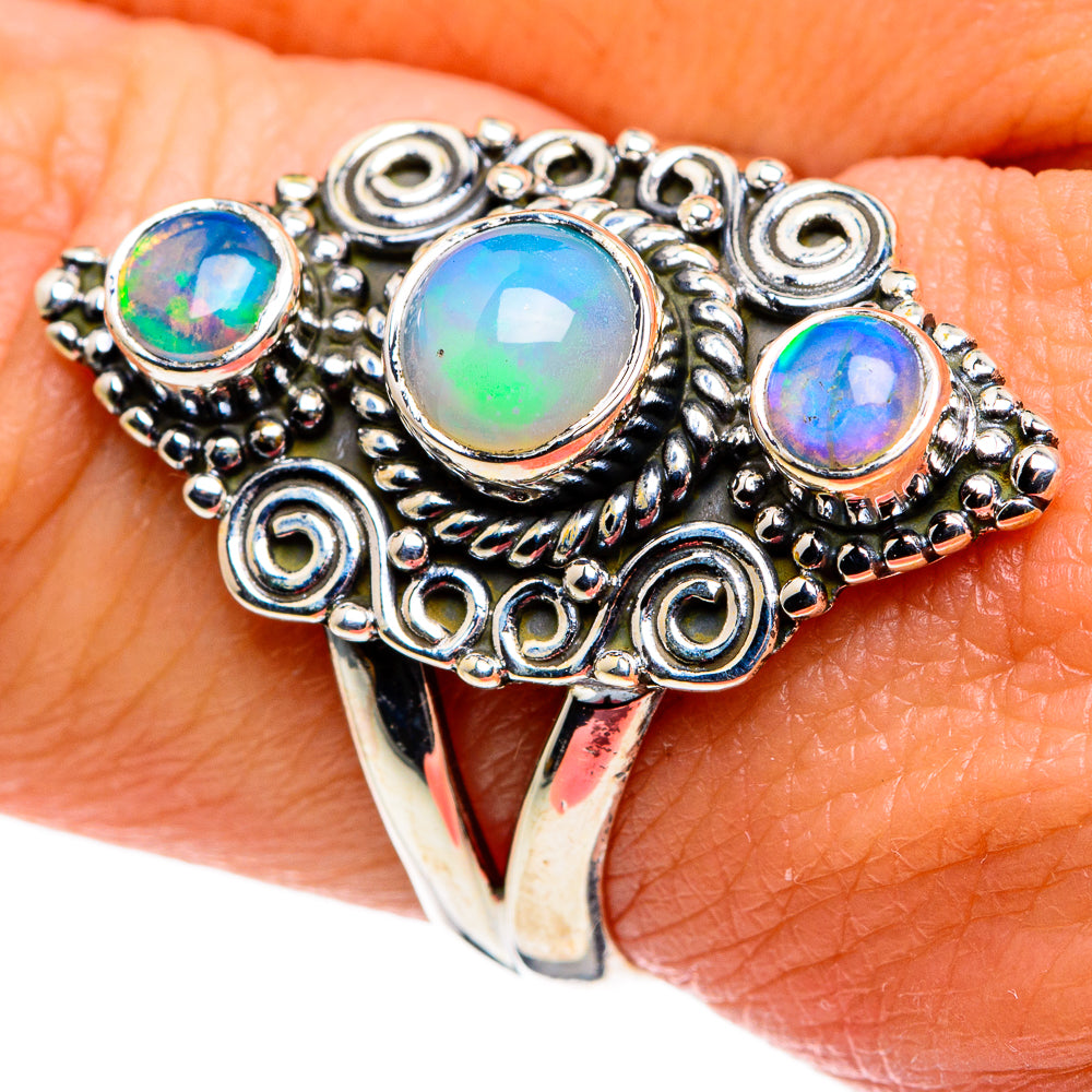 Ethiopian Opal Rings handcrafted by Ana Silver Co - RING80139
