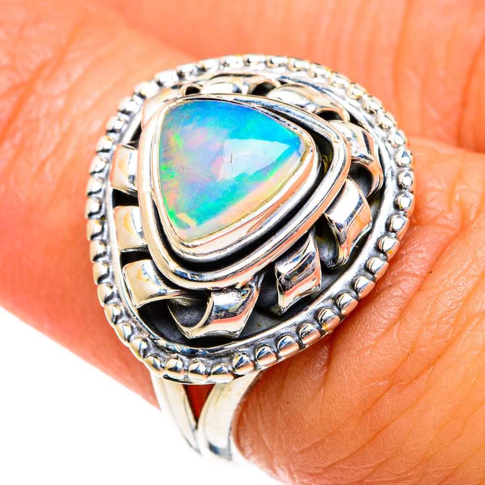Ethiopian Opal Rings handcrafted by Ana Silver Co - RING80140