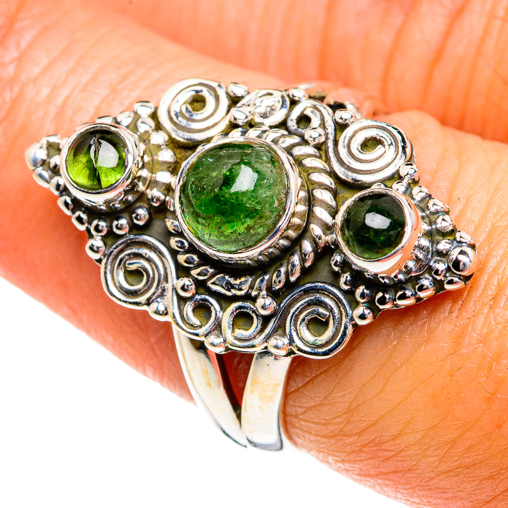 Green Tourmaline Rings handcrafted by Ana Silver Co - RING80150