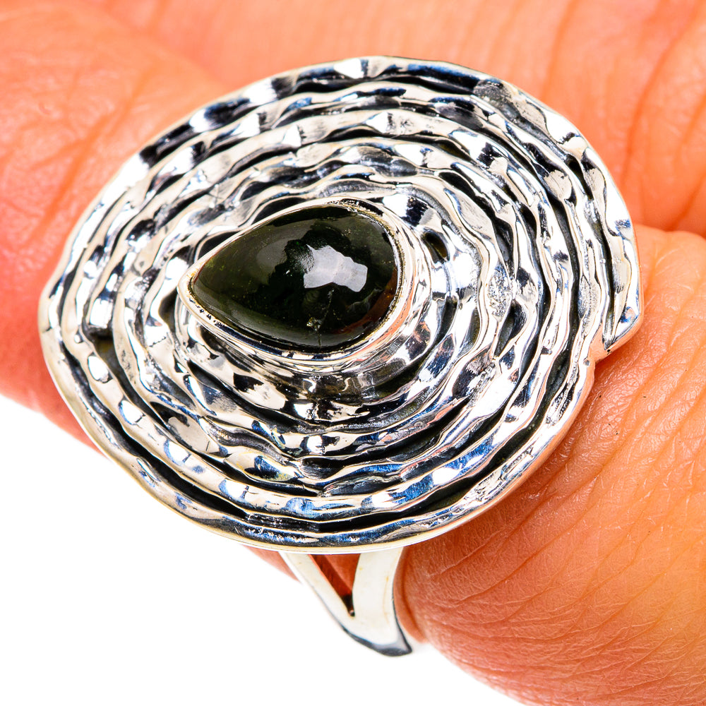 Green Tourmaline Rings handcrafted by Ana Silver Co - RING80151