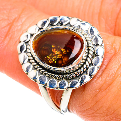 Mexican Fire Agate Rings handcrafted by Ana Silver Co - RING80157
