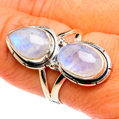 Rainbow Moonstone Rings handcrafted by Ana Silver Co - RING80164