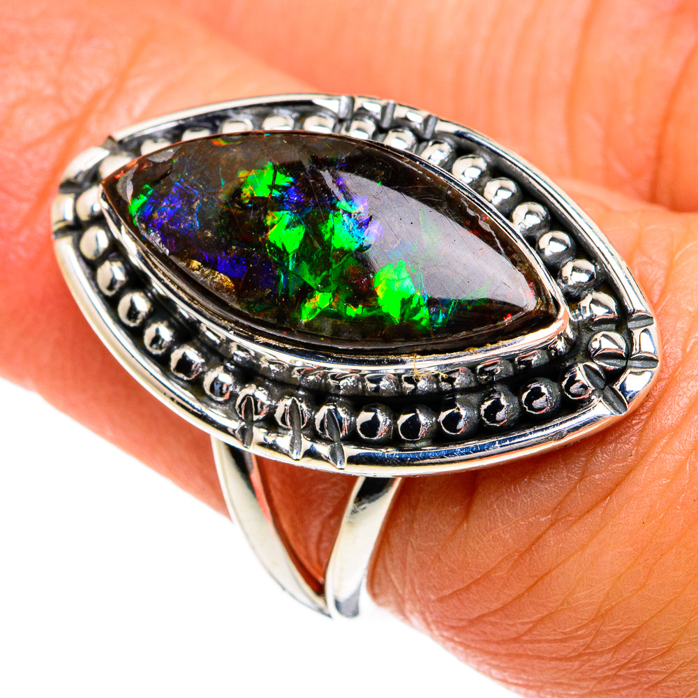 Ammolite Rings handcrafted by Ana Silver Co - RING80167