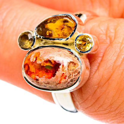 Mexican Fire Opal Rings handcrafted by Ana Silver Co - RING80168