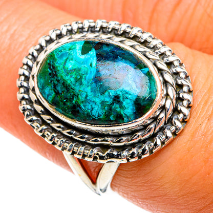 Malachite In Chrysocolla Rings handcrafted by Ana Silver Co - RING80171