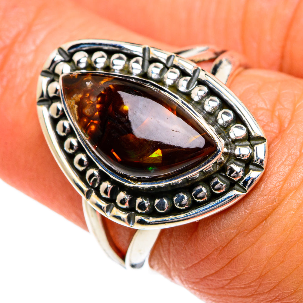 Mexican Fire Agate Rings handcrafted by Ana Silver Co - RING80182