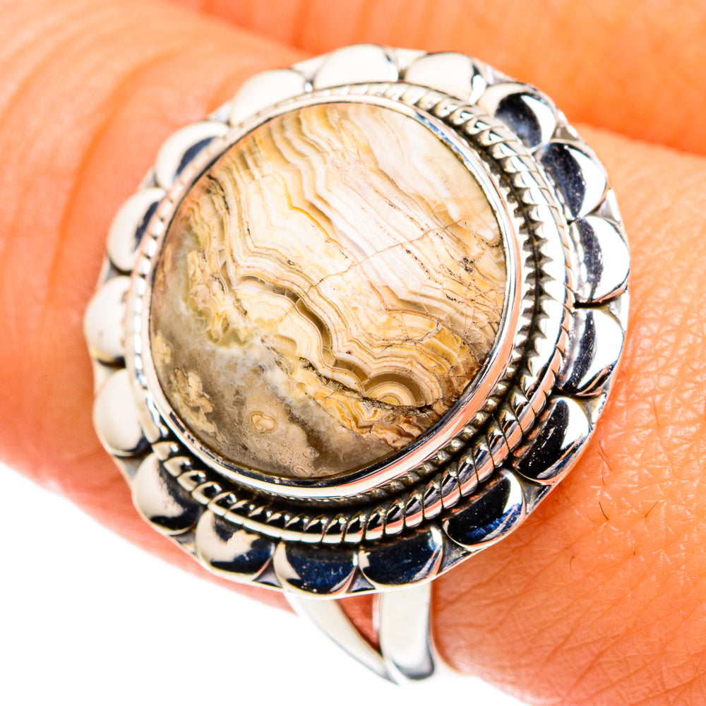 Laguna Lace Agate Rings handcrafted by Ana Silver Co - RING80192
