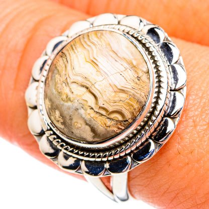Laguna Lace Agate Rings handcrafted by Ana Silver Co - RING80192