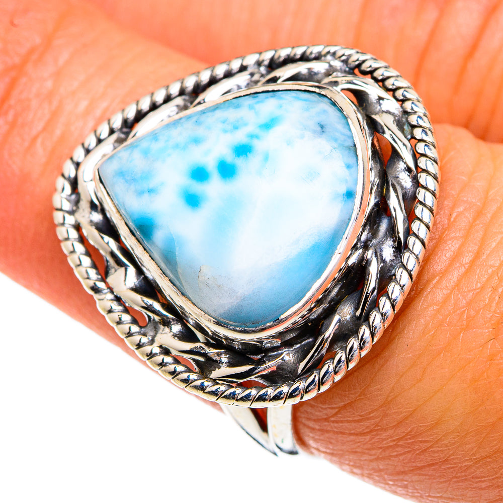 Larimar Rings handcrafted by Ana Silver Co - RING80201