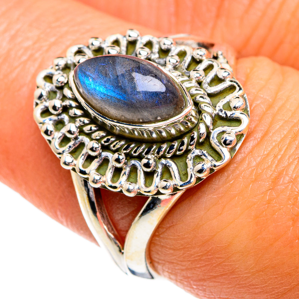 Labradorite Rings handcrafted by Ana Silver Co - RING80202