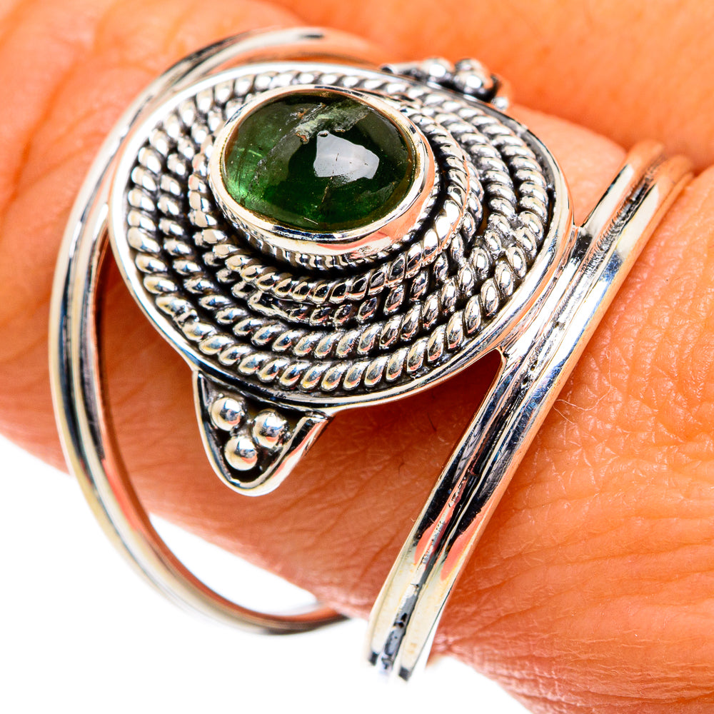 Green Tourmaline Rings handcrafted by Ana Silver Co - RING80205