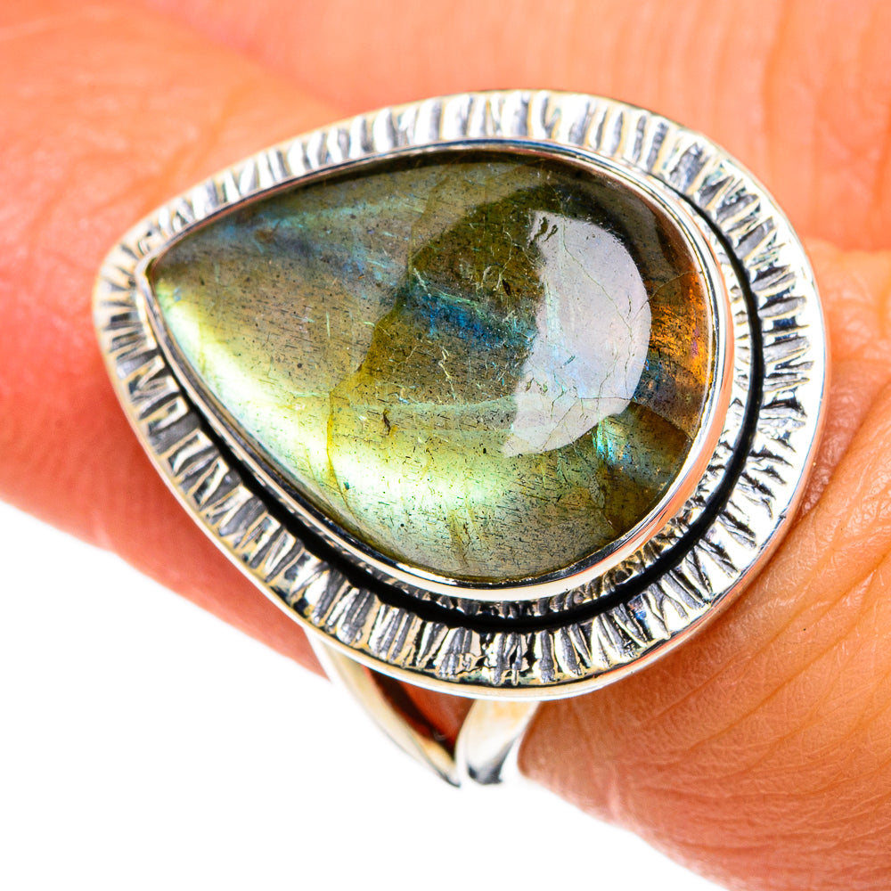 Labradorite Rings handcrafted by Ana Silver Co - RING80208