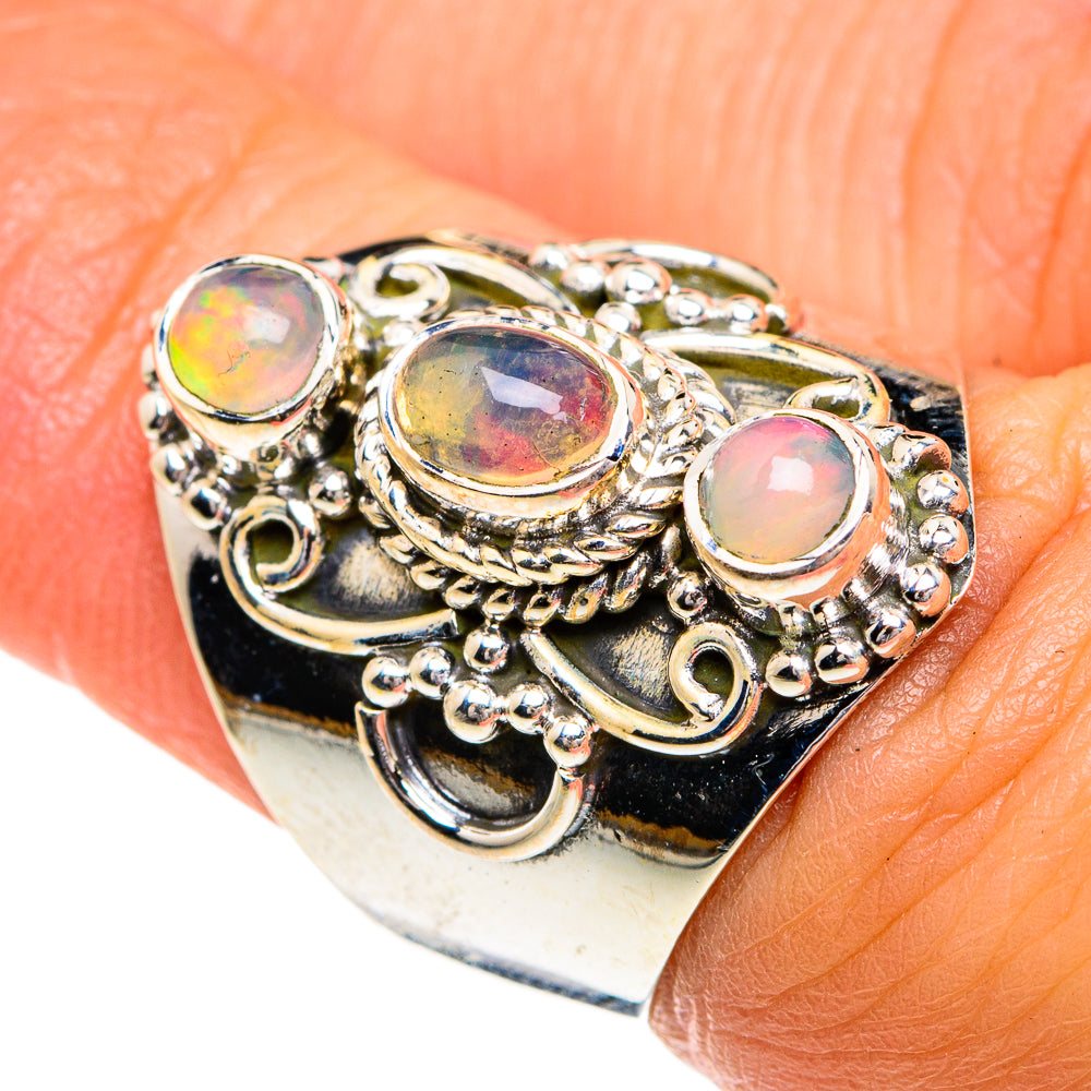 Ethiopian Opal Rings handcrafted by Ana Silver Co - RING80220