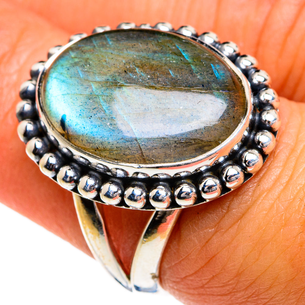 Labradorite Rings handcrafted by Ana Silver Co - RING80221