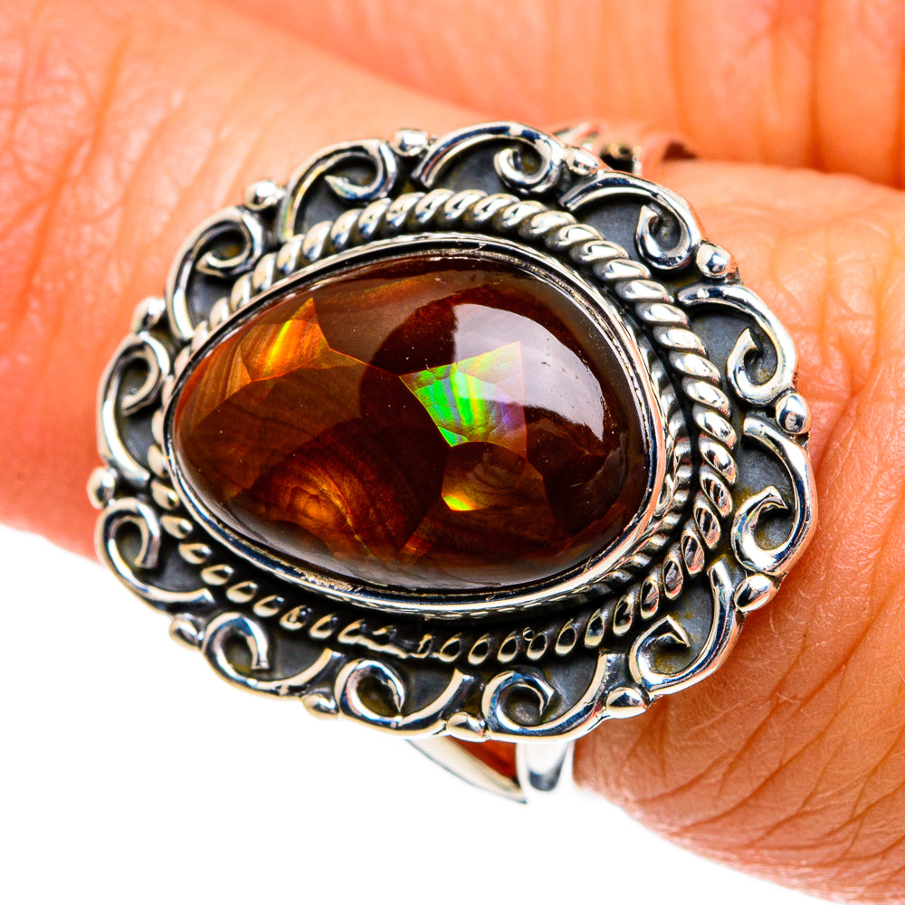 Mexican Fire Agate Rings handcrafted by Ana Silver Co - RING80233